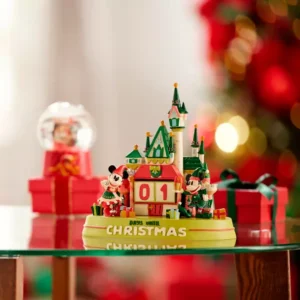 Mickey Mouse and Minnie Mouse Holiday Fantasyland Castle Countdown Calendar Figure