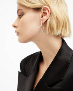 AllSaints — Lux Embellished Star Hoop Earrings