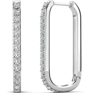 Walmart — Cate & Chloe Nadia 18k White Gold Plated Hoop Earrings with Swarovski Crystals