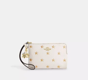 Coach — Boxed Corner Zip Wristlet With Star Print And Charms- Holiday Party Fashion