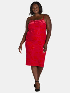 Walmart — Madden NYC Women's and Women's Plus Velvet Burnout Midi Dress- Holiday Party Fashion