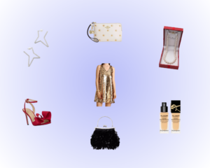 Collage of images in holiday party fashion guide