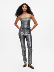 Gap — High Rise Metallic '90s Straight Jeans- Holiday Party Fashion