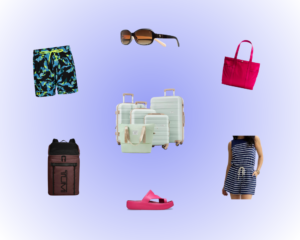 Collage of featured vacation wear products