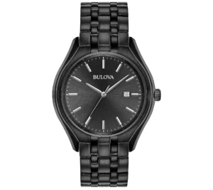 QVC — Bulova Men's Classic Black IP Stainless Steel Watch